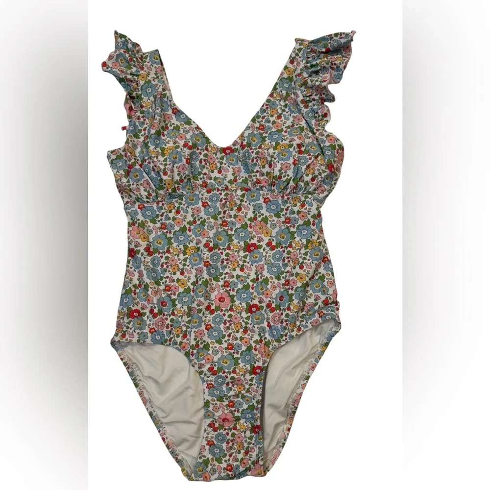 NWT Serendipity by shrimp and grits women’s floral swimsuit‎ ruffle detail